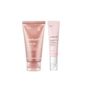 MEDICUBE Collagen Glow & Lift Set – Collagen Night Wrapping Mask 75ml + PDRN Pink Peptide Eye Cream 30ml