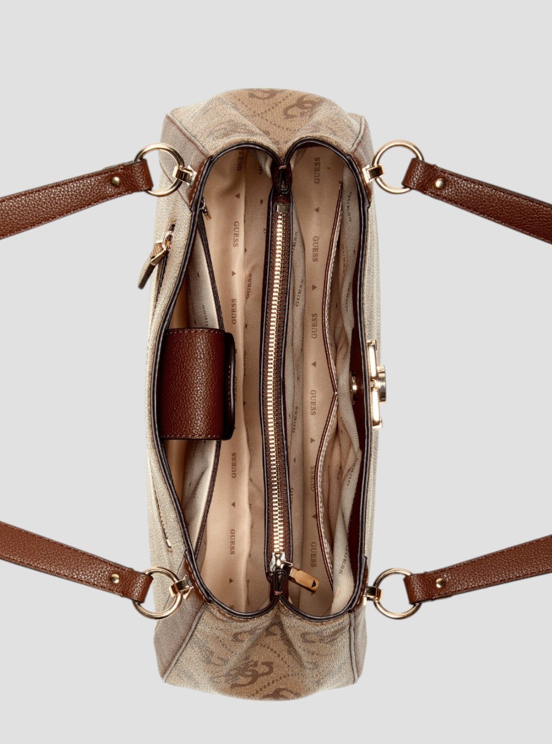 Guess Brown logo karnilla logo girlfriend carryall