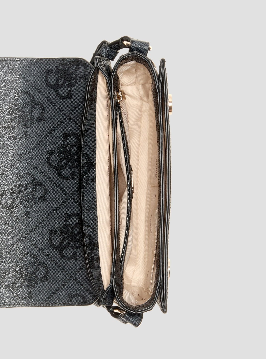 Guess Black logo janie convertible crossbody flap bag