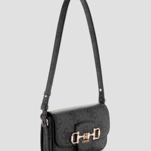Guess Black logo janie convertible crossbody flap bag