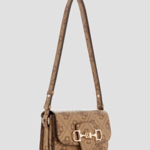 Guess Brown logo janie convertible crossbody flap bag