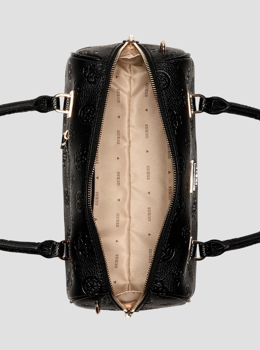 Guess Black logo cresidia ii box satchel bag