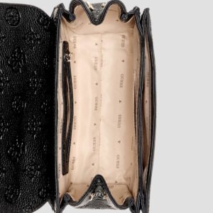 Guess Black logo cresidia ii convertible crossbody flap bag