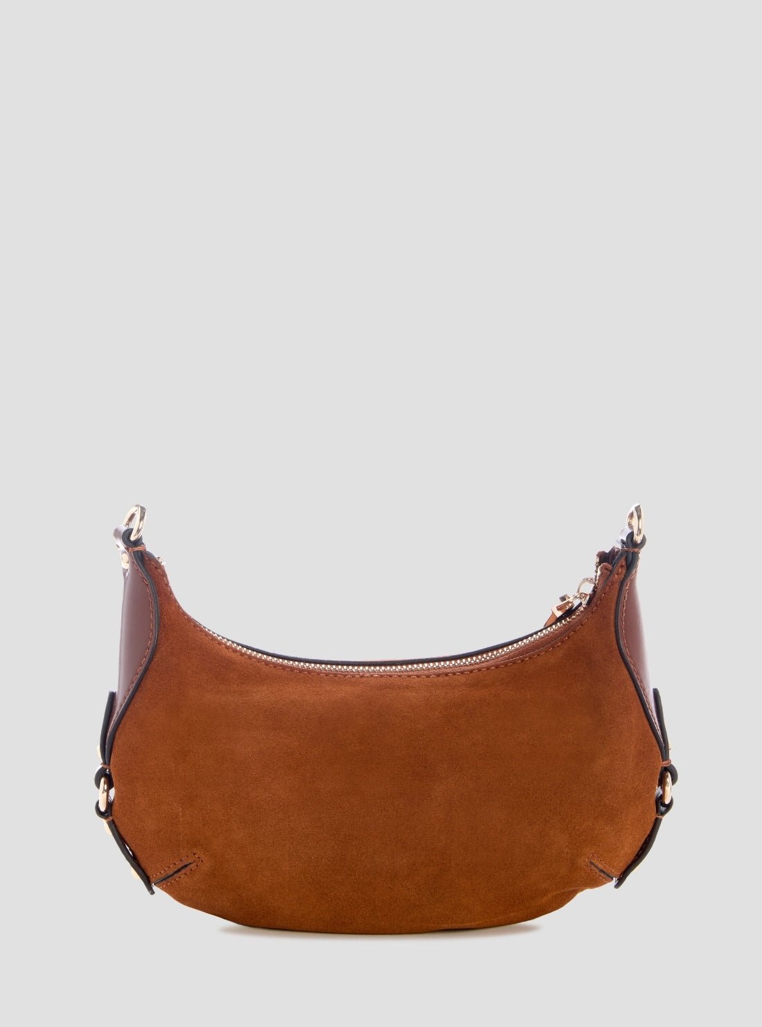 Guess Brown marsha suede mini crossbody bag