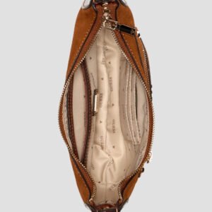 Guess Brown marsha suede mini crossbody bag
