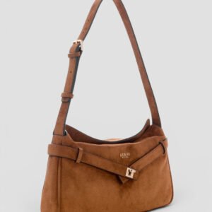 Guess Cognac ella faux-suede shoulder bag