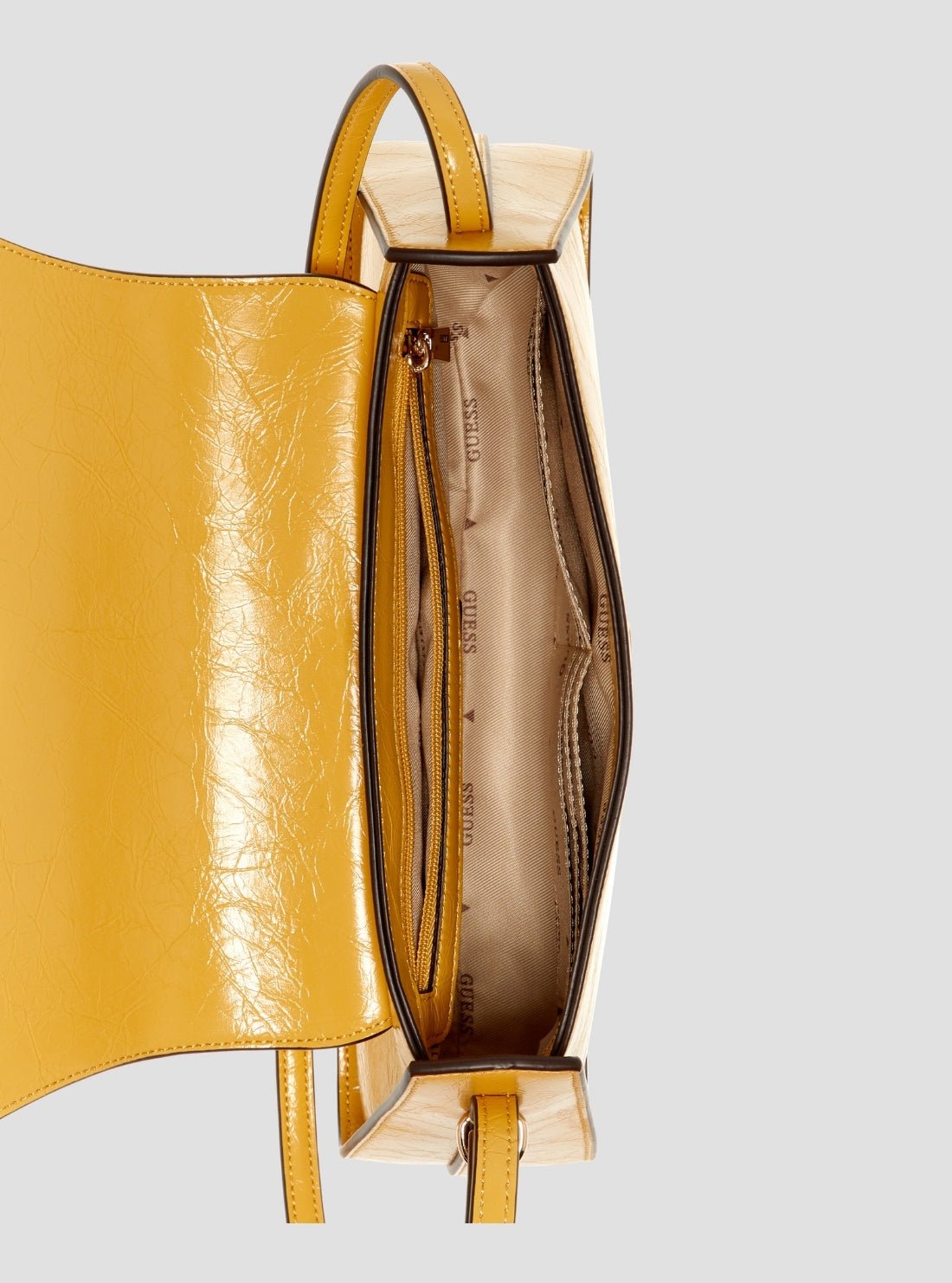 Guess Yellow xena flap shoulder bag