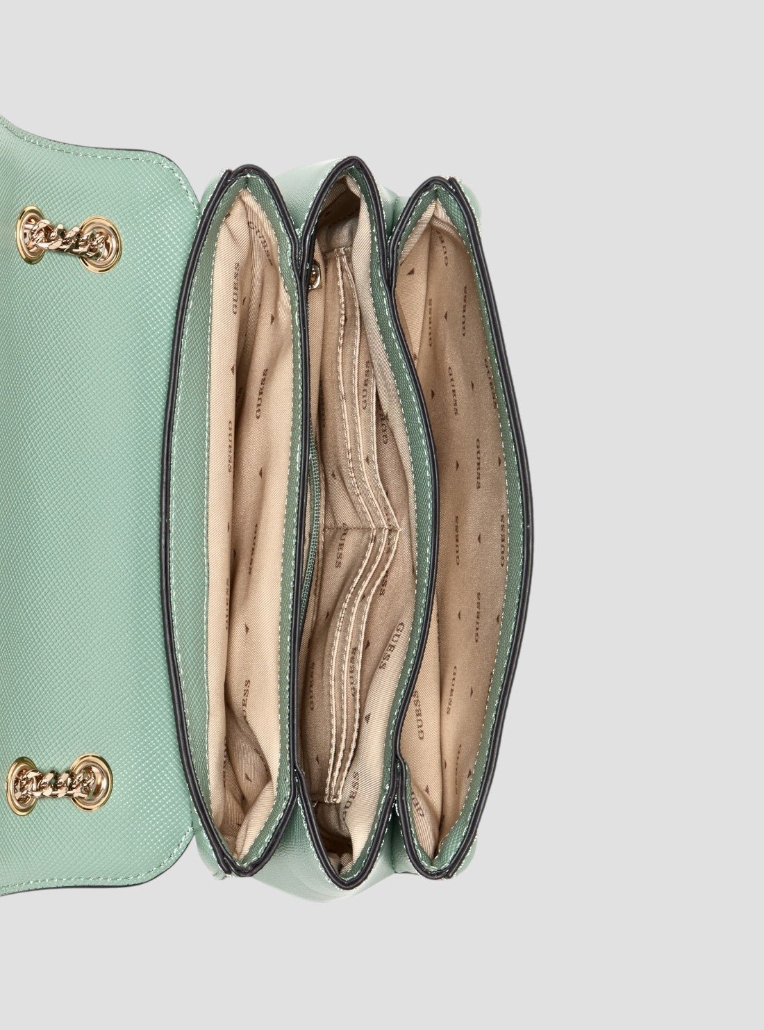 Guess Green noelle convertible crossbody flap bag