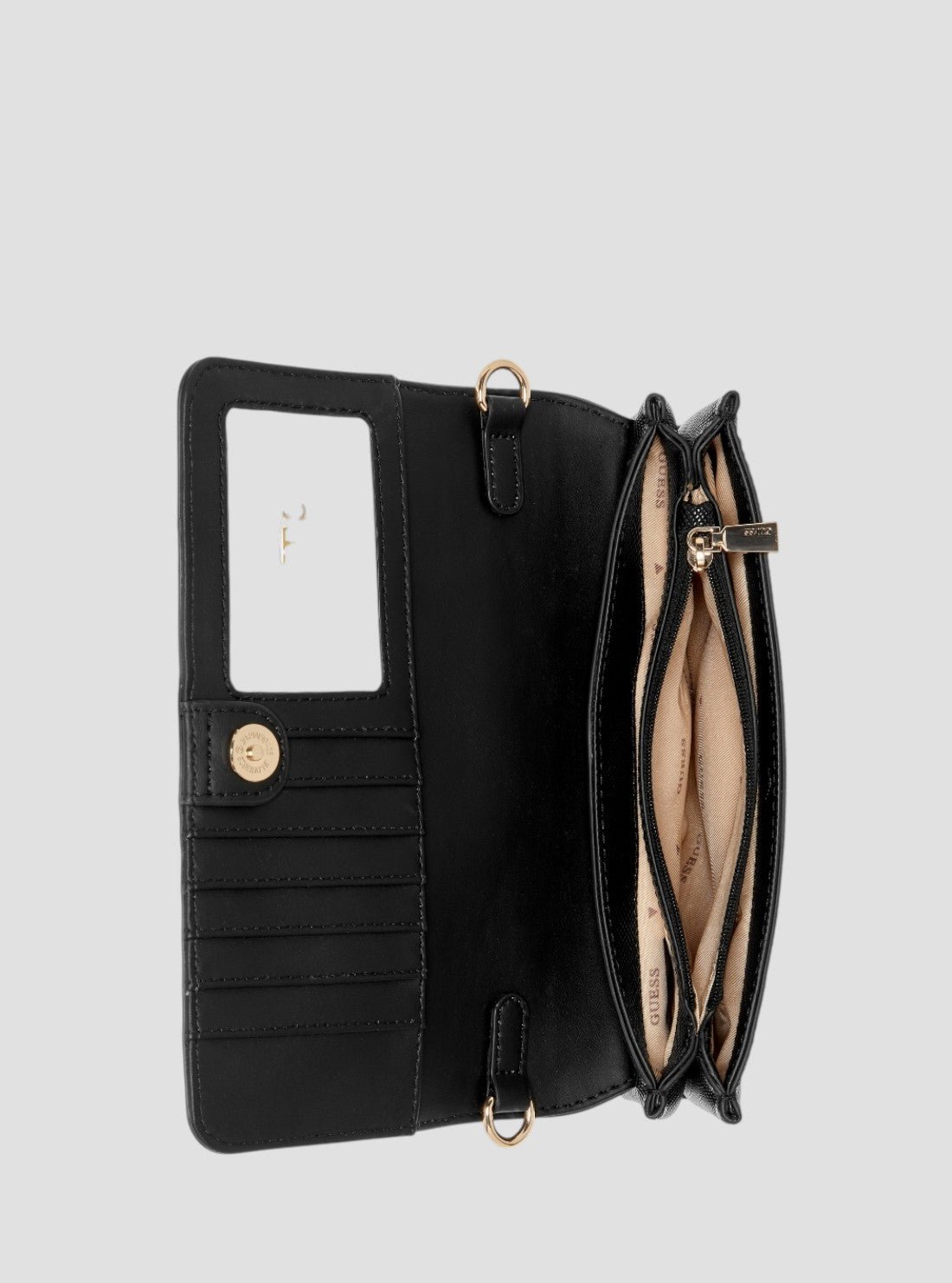 Guess Black noelle crossbody flap organiser bag