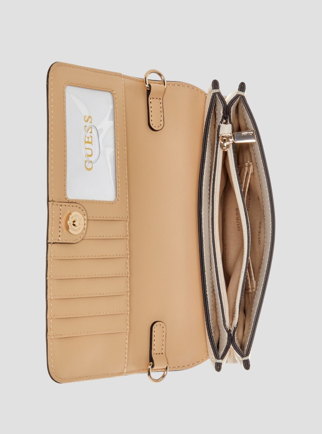 Guess Green noelle crossbody flap organiser bag