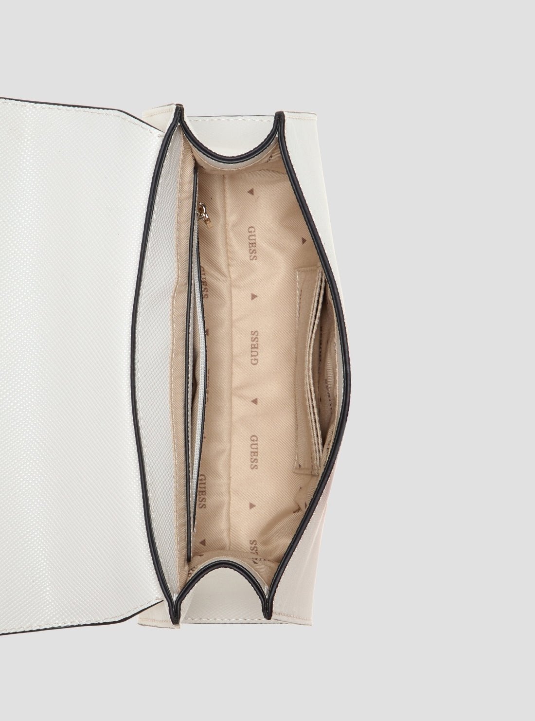 Guess White patsie top handle flap bag