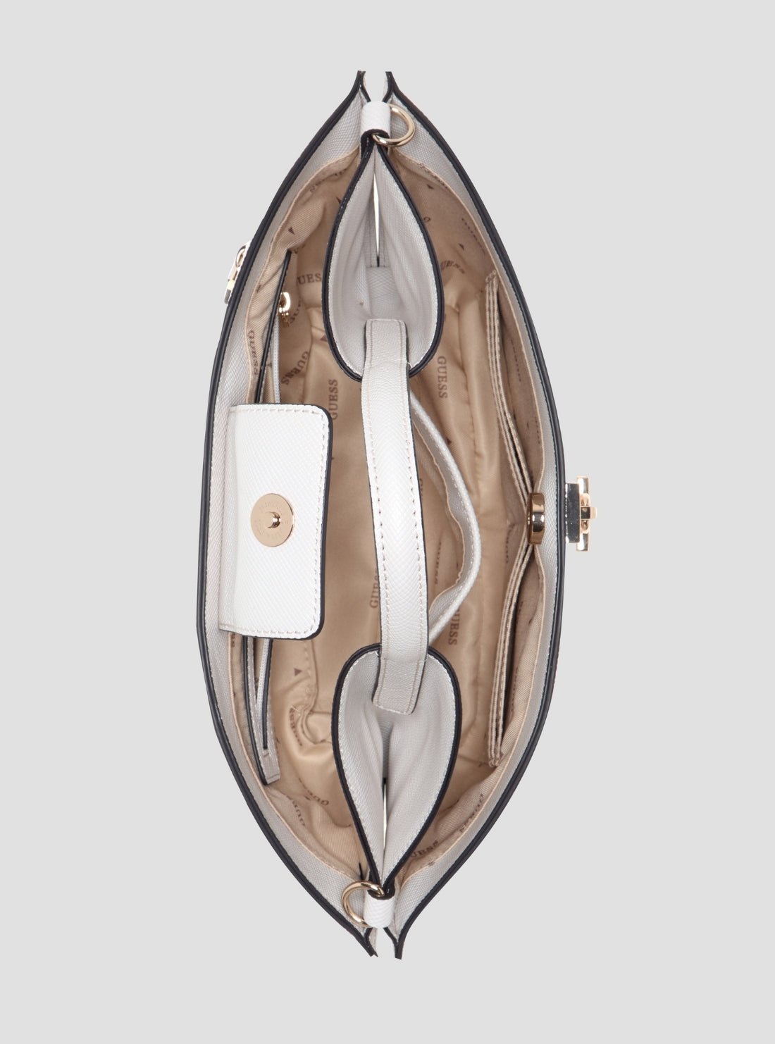 Guess White patsie mini tote bag