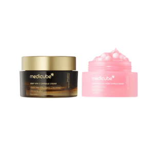 Medicube Firm & Bright Pack – Deep Vita C Capsule Cream 55g + PDRN Pink Collagen Capsule Cream 55g